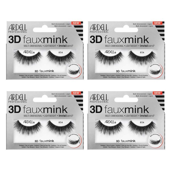 Ardell False Eyelashes 3D Faux Mink 854, 4 pairs