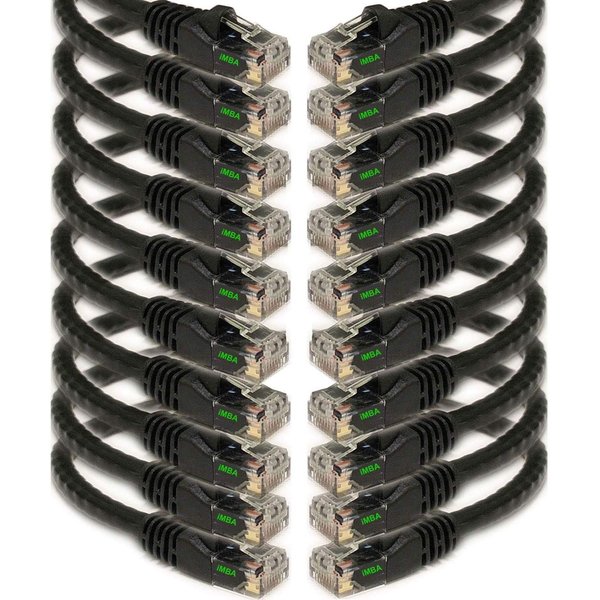 iMBAPrice 3' Cat5e Network Ethernet Patch Cable, 10 Pack, Black (IMBA-CAT5-03BK-10PK)