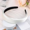 Atoden White Headband Padded Headband Satin Headbands Thick Headbands Plain Head Band Hair Bands Hair Accessories for Women Girls