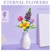MEIEST Flower Bouquet Building Blocks Set,Mini Bricks Plant Botanical Collection Construction Building Toy,Creative DIY Artificial Flowers Home Decoration (Purple)