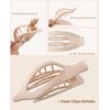 French Flat Hair Clips for Women - 6Pcs Flat Hair Claws for Thin Thick Hair Strong Hold No Slip Grip Hair Claw Clips for Women Girls (Polished(Coffee series))