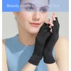 Doubao Anti UV Gloves for Gel Nail Lamp, Professional UV Protection Gloves for Manicures, Fingerless Gloves for Protecting Hands from Nails UV Light (Black)