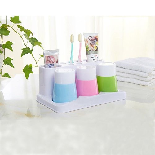 Eslite Toothbrush Toothpaste Holder Stand for Bathroom Storage Organizer