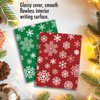 The Best Card Company - 10 Merry Christmas Cards Bulk - Festive Holiday Patterns, Boxed Card Assortment (4 x 5.12 Inch) - Flake Out M5018