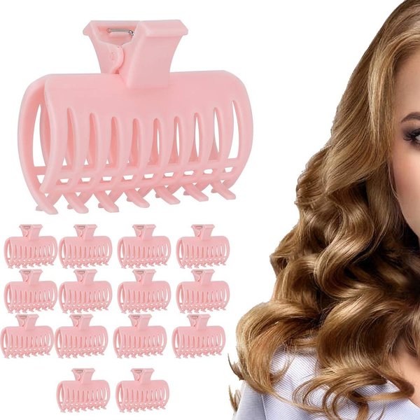 Hot Roller Clips, 15Pcs Curler Clip Hair Roller Plastic Hot Roller Clips Hot Roller Claw Clip Fixing Clamp Holding Section Styling Claw Hot Rollers Hairdressing Tool Volume Clips for Hot Rollers(#1)