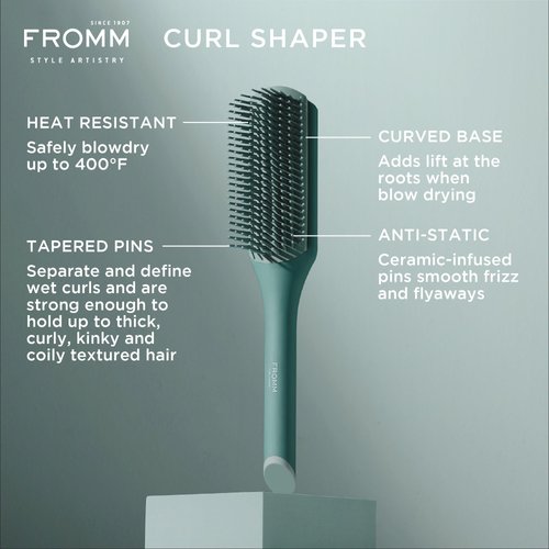 Fromm Professional Curl Studio Curl Shaper Frizz Free Styling Hair Brush for Detangling, Seperating, Shaping and Defining Curls on Wet and Dry Thick, Wavy, Curly or Coily Hair