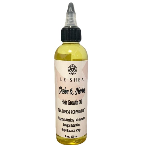 LE SHEA Chebe Hair Oil 27 in 1 Tea Tree & Peppermint Hair Growth Oil Moisturizer, Root Stimulator, Itchy Scalp Treatment with Olive Oil, Jamaican Black Castor Oil, Amla Oil, Apricot, Hempseed Oil Flaxseed Herbs Dry Damaged Hair Beard Locs Twist Braid Drea
