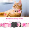 Cat Bowtie Collar Floral Rose Flower Cat Collar with Bells Breakaway Kitten Collar Halloween Cat Collar Puppy Collar Pink Cat Collars for Girl Cats