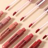 BIOKUSY 6 PCS Matte Liquid Lipstick Set, Velvet Muddy Finish, Dark Red Burgundy Mini Lip Stain, Long Lasting 24 Hours Waterproof Smudge Proof Lip Gloss, Permanent Blush, Lip Makeup Gift Kit
