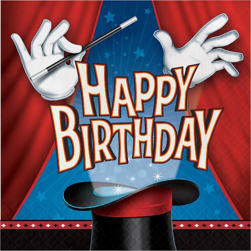 Creative Converting Magic Party Happy Birthday Lunch Napkins Party Supplies, Multicolor