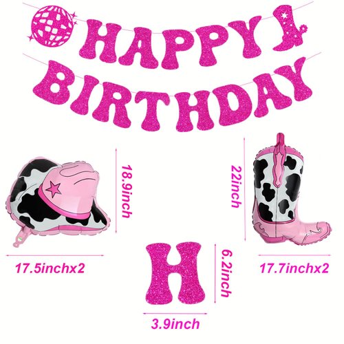 Disco Cowgirl Birthday Party Decorations Cowgirl Happy Birthday Banner Cowgirl Theme Party Decor for Women Girls Party Decor Supplies