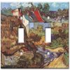 Art Plates - Double Gang Toggle OVERSIZE Switch Plate - OVER SIZE Decorative Metal Wall Plate - Van Gogh: Houses at Auvres - (Made in USA)