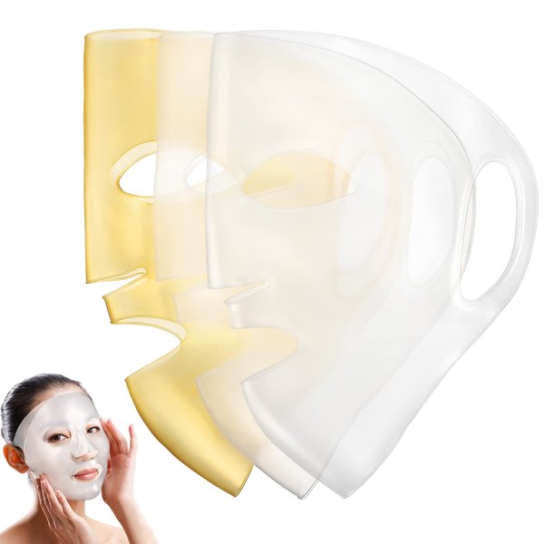 FRCOLOR 3 Pcs Silicone Mask Cover Silicone Face Wrap Silicone Skin Mask Silicone Face Mask Covers Facial Mask Covers Hydrating Face Masks Salon Supplies Silica Gel Steam Face Mask Sheet 3d