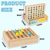 Wooden 4 in a Row & Bounce Ball Games,Two-in-One Four in a Row Game and Bounce Ball Party Game, Bounce Off Game for Friends and Family