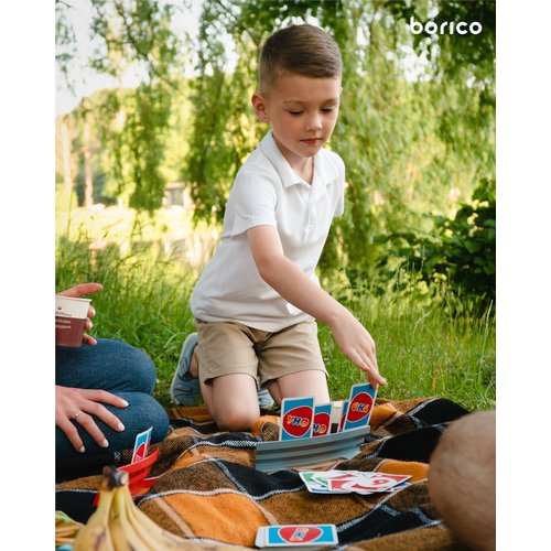 BORICO Card Holders for Playing Cards - 2 Pack Playing Card Holder for Kids and Adults,Stackable Storage Game Card Tray with a Travel Pouch (Blue)