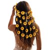 CHLINS Hippie Headband Flower Crown Bohemian Sunflower Headband Flower Headpiece Hippie Costume 60s 70s Outfits for Women (Yellow)