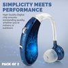 Digital Hearing Amplifier Pair - Rechargeable -Operated BTE Personal Sound Assist Device with 2 Modes, Volume Control & Noise Cancelling, Behind-The-Ear Aids for Adults and Seniors