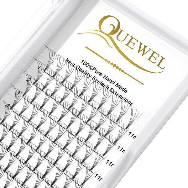 QUEWEL Volume Lashes Extensions 5D 0.07mm D Curl 11mm Short Stem Premade Fans Soft|Optinal 3D|4D|5D|6D|7D|8D 0.07/0.10mm C/D 8-20mm Mix-9-16mm 12-15mm 8-15mm|(5D 0.07D 11mm)