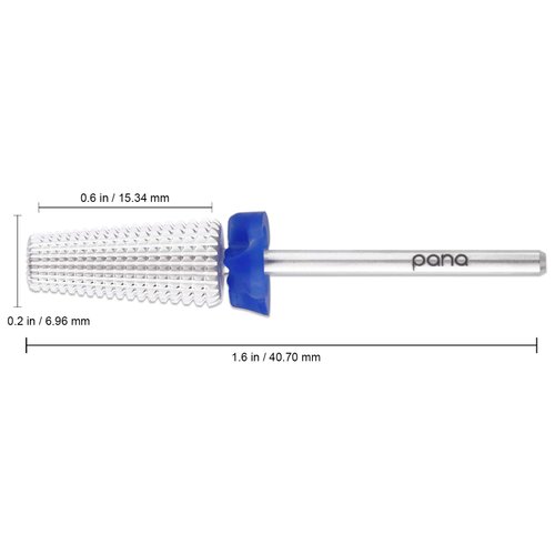 PANA Nail Carbide 5 in 1 Bit - Two Way Rotate use for Both Left and Right Handed - Fast remove Acrylic or Hard Gel - 3/32" Shank - Manicure, Nail Art, Drill Machine (Medium - M, Silver)