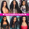 Ice Pear 13x6 Deep Wave Lace Front Wigs Human Hair 24 Inch HD Transparent Deep Curly Lace Frontal Wigs Human Hair 150% Density Glueless Wigs Human Hair Pre Plucked with Baby Hair Natural Color