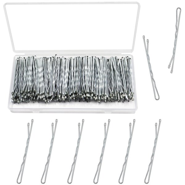 Silver Bobby Pins, METLUCK 240Pcs Silver Hair Pins Waves Bobby Pins Hair Accessories for Women Girls (2.2inch/5.5cm)