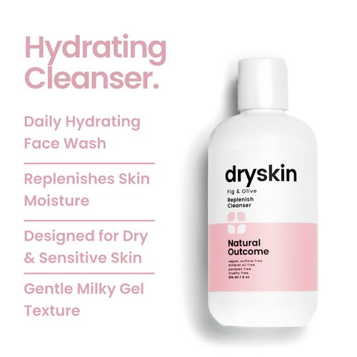 natural outcome Dry Skin Face Wash | Daily Facial Cleanser Restores Skins Hydration | Hydrating Fig and Olive Face Wash | Gentle Relief for Dry, Irritated, & Itchy Skin