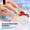 Beetles Jelly Gel Nail Polish, 6 Colors Summer Crystal Glass Translucent Pastel Gel Polish Blue Red Green Purple Yellow Soak Off UV Gel Polish with Mermaid Bubble Beads Nail Art Rainbow Nails