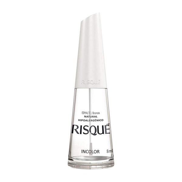 Nail Polish Risque Colorless | Antiallergic Esmalte de Unhas | Fast Dry, Hypoallergenic, Long-Lasting, Extra Sparkle, Made in Brazil | Incolor, 0.3 oz, 8ml