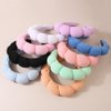 AOENJIE Spa Headbands for Washing Face or Makeup, Sponge Bubble Skincare Headbands, Puffy Terry Cloth Hairband for Women, Skin Care Makeup Headwear Hair Accessories for Girls (Coffee)