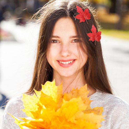 WRBAJIS Fall Hair Clips 10Pcs Maple Leaf Hair Barrettes Thanksgiving Hair Accessories for Women Girls Autumn Harvest Thanksgiving Party Supplies Orange Yellow