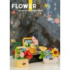 Illumely Mini Building Blocks Flower Set, DIY Micro 3D Building Toy Bricks Christmas (White 824pcs)