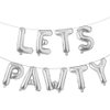 9PCS 16'' Foil Balloon Dog Pet Birthday Lets Pawty Balloons,Happy Birthday Banner for Pet Dog Party Supplies Decoration Set (Silver)