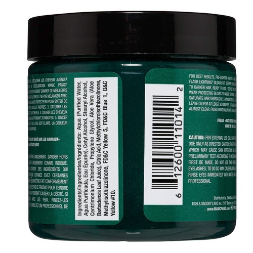 MANIC PANIC Green Envy Hair Dye - Classic High Voltage - Semi Permanent Vibrant Deep Emerald Green Hair Dye With A Very Slight Blue Tint - Vegan, PPD & Ammonia Free (4oz)