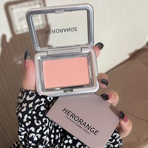 Monochrome Blush Face Nude Pink Rose Matte Natural Blusher Contour Shadow Cheek Powder (01# Milk Peach)