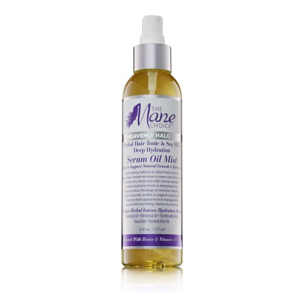 The Mane Choice - Heavenly Halo Herbal Hair Tonic & Soy Milk Deep Hydration Serum Oil Mist (6 oz), yellow