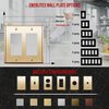 ENERLITES Decorator Switch or Receptacle Outlet Metal Wall Plate, Stainless Steel Corrosion Resistant, Size 2-Gang 4.50" x 4.57", Stainless Steel 201, 7732-PB, Polished Brass, Gold