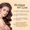 Luckybear Khaki Jumbo Heatless Hair Curler, 3pcs, Flexi Satin Rods for Soft Overnight Sleeping Curls, Styling Tools for All Hair Types