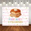 Lofaris Pancakes and Pajamas Birthday Party Backdrop Pink Stripes Colorful Confetti Sweet Girls Birthday Background Slumber Spa Sleepover Party Decor Cake Table Banner 7x5ft