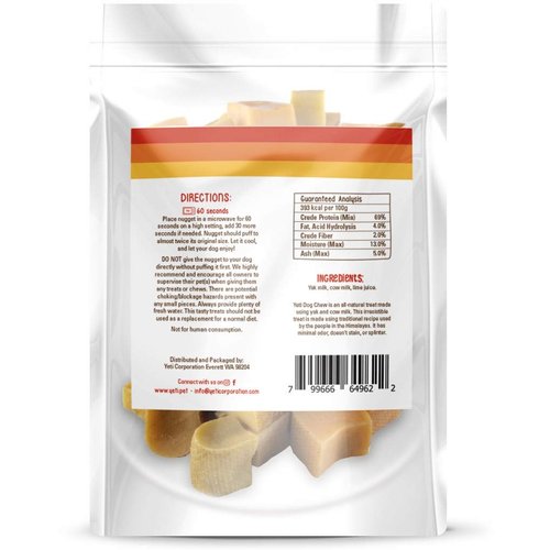 Yeti Refill Nuggets for Puff and Play Dog Toys - Natural Himalayan Yak Cheese Treats, Healthy Dog Chews, Suitable for All Dogs, Ideal for Interactive Chew Toys and Dispensers - 6 Pieces, Cheese