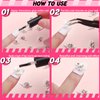 50 Pcs 3D Acrylic Flower Nail Charms Flowers Star Nail Charm for Nail Gems and Rhinestones with Pearl Beads Crystals Nail Blossom Spring Nail Supplies for DIY (White, Flower Style)