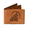 Men's Wolf Abstract -5 Handmade Natural Genuine Leather Trifold Wallet MHLT_05
