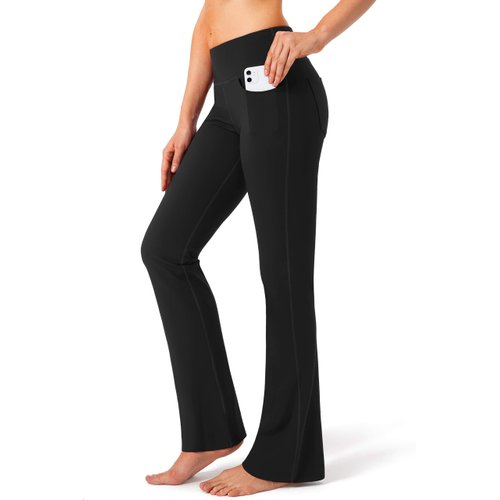 G Gradual Women's Pants with 4 Pockets High Waist Work Pants Bootcut Yoga Pants for Women (Black, Small)