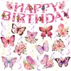 Butterfly Birthday Party Decorations Butterfly Birthday Banner Hanging Swirl for Girl Kids Spring Summer Birthday Baby Shower Wedding Party Supplies