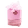 Hallmark 9" Medium Gift Bag with Tissue Paper (Pink Glitter Stripes) for Valentines Day, Birthdays, Baby Showers, Bridal Showers or Any Occasion
