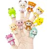 AQKILO Animal 10 Pieces Finger Puppet Set, Animals Puppet Show Theater Props, Educational, Bath Toys