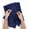 American Soft Linen Luxury Hand Towels for Bathroom, 100% Cotton Turkish 4 Piece Hand Towel Set, 600 GSM Hand Face Towels for Kitchen, Navy Blue Hand Towels