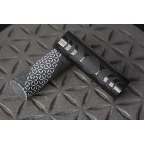 The Pharaoh Cylinders Shungite and Soapstone wich Wooden Stand