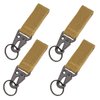 IronSeals Nylon Webbing Keychain Tactical Molle Gear Key Ring, Belt Buckle Metal Hook Backpack Clasp Key Ring Holder (4 PACK)