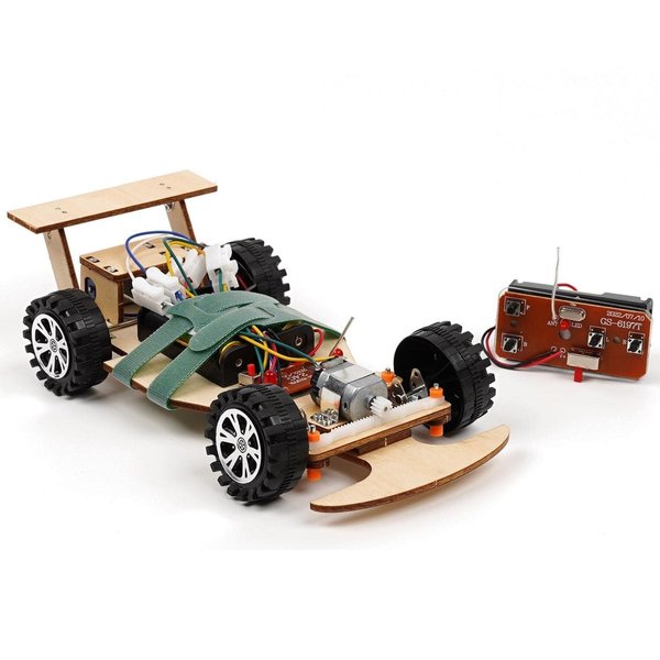 Pica Toys Wooden Wireless Remote Control F1 Racing Car Science Kit to Build (Green), STEM Project for Kids Aged 9 10 11 12 13, Science Building Kit Gift for Boys and Girls