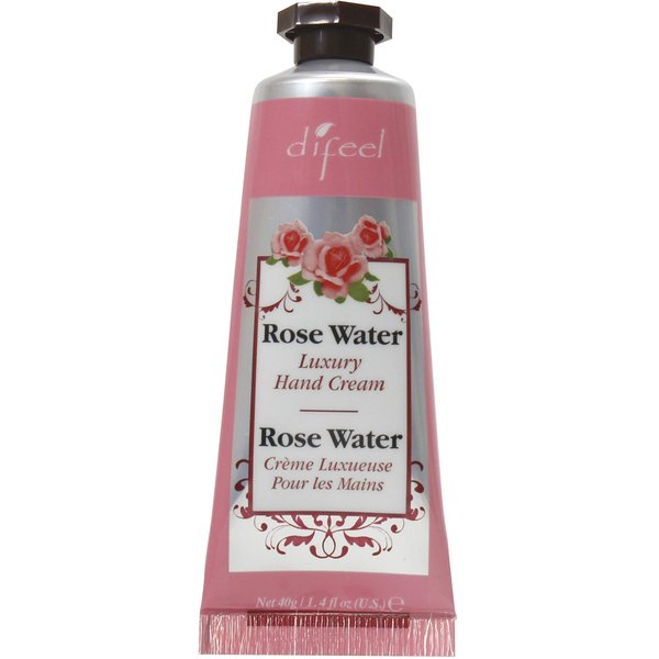 Difeel Invigorating Hand Cream- Rosewater with Pure Natural Oil and Vitamin E 1.4 ounce (6-Pack)
